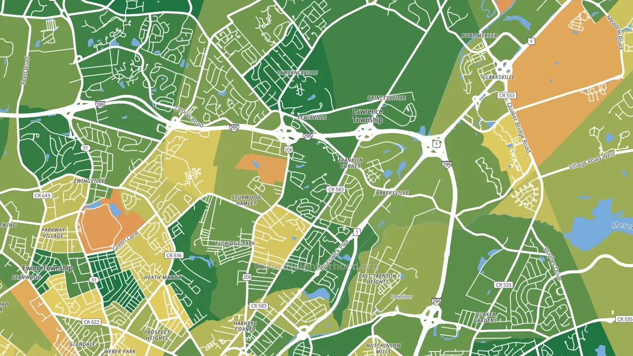 08648, NJ block-group voter-turnout map