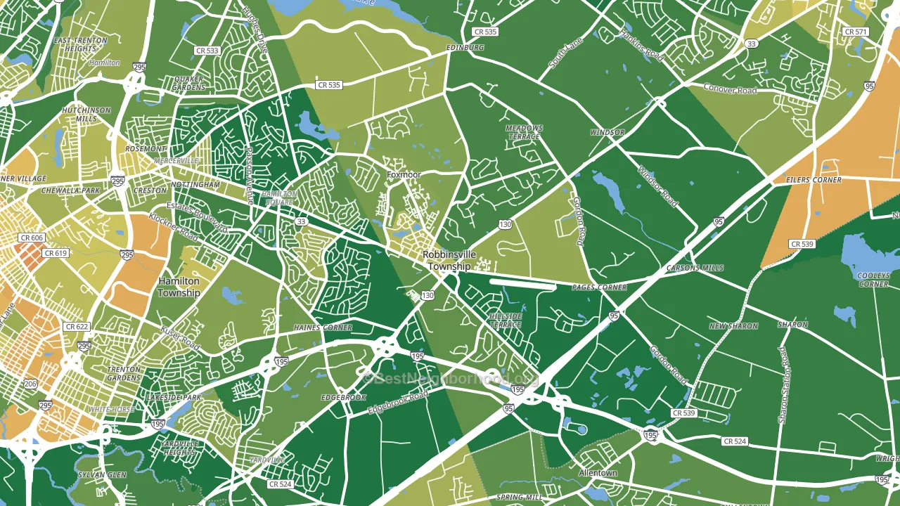 08691, NJ block-group voter-turnout map
