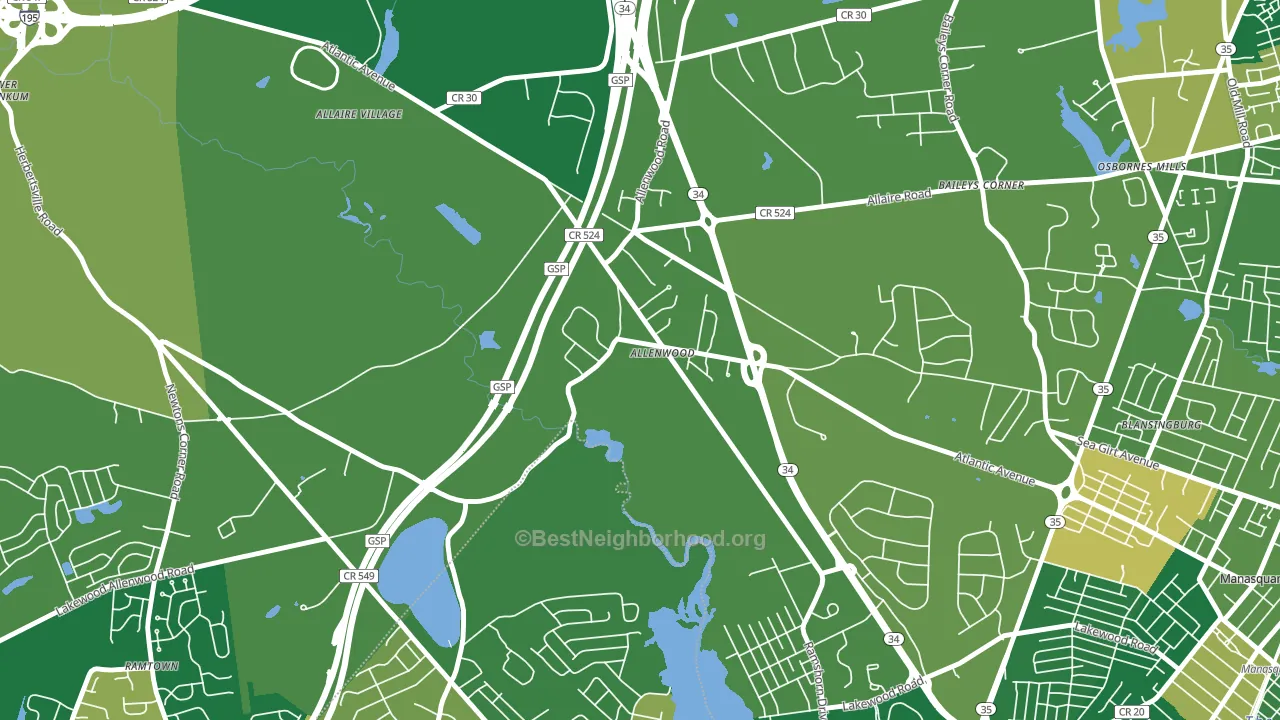 08720, NJ block-group voter-turnout map