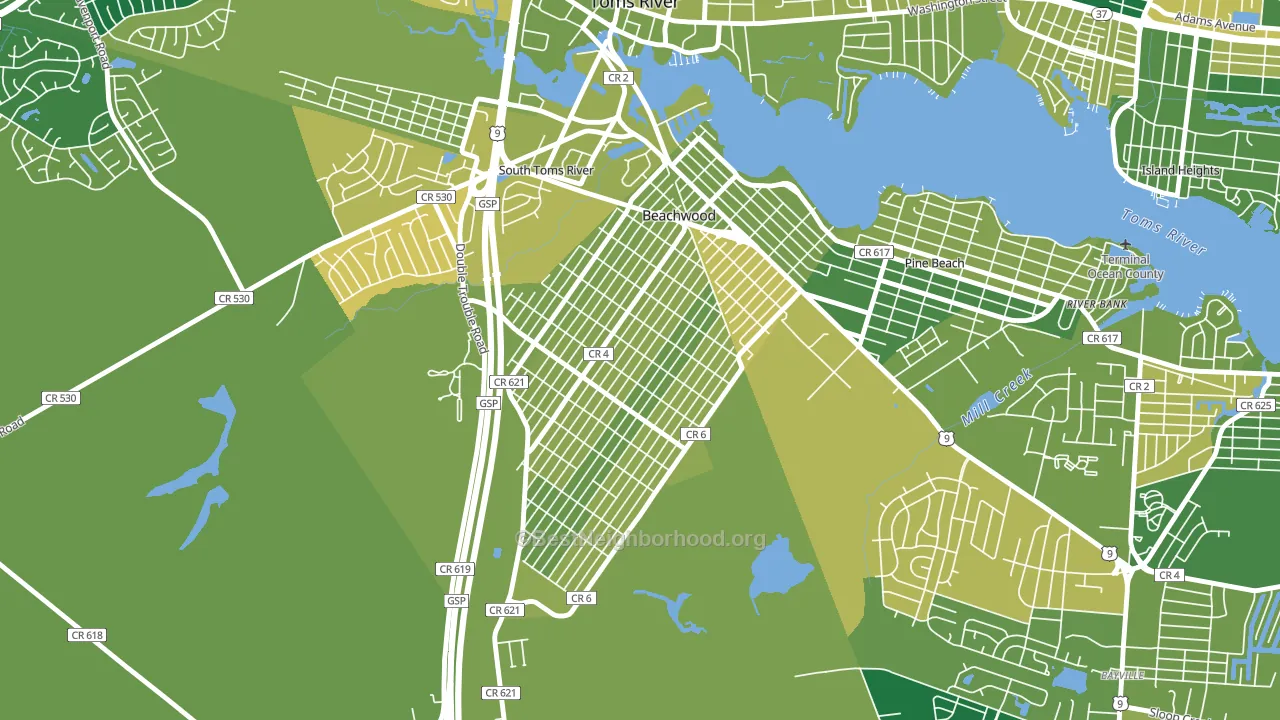 08722, NJ block-group voter-turnout map