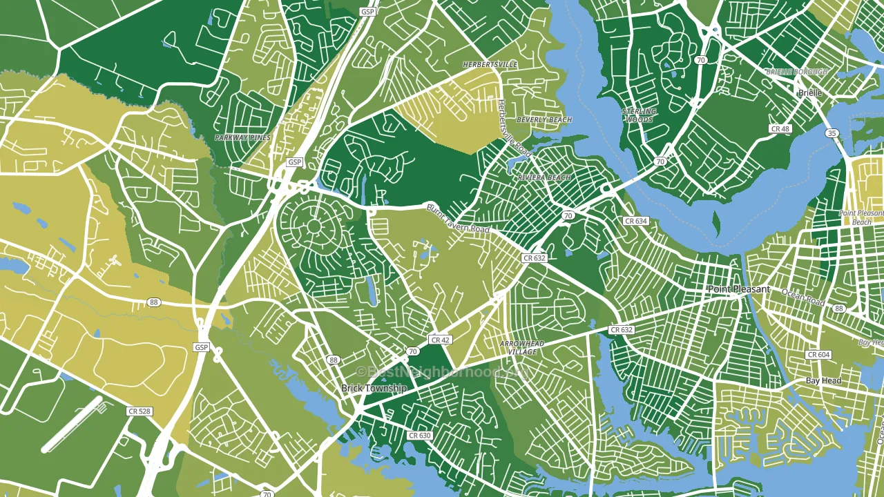 08724, NJ block-group voter-turnout map