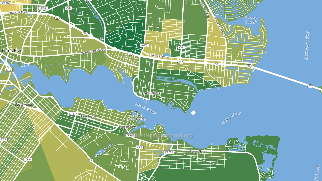 08732, NJ block-group voter-turnout map