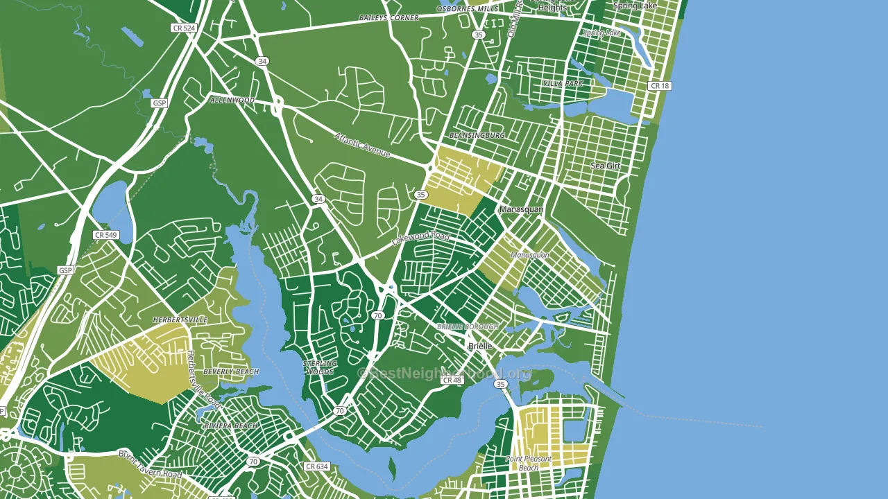 08736, NJ block-group voter-turnout map