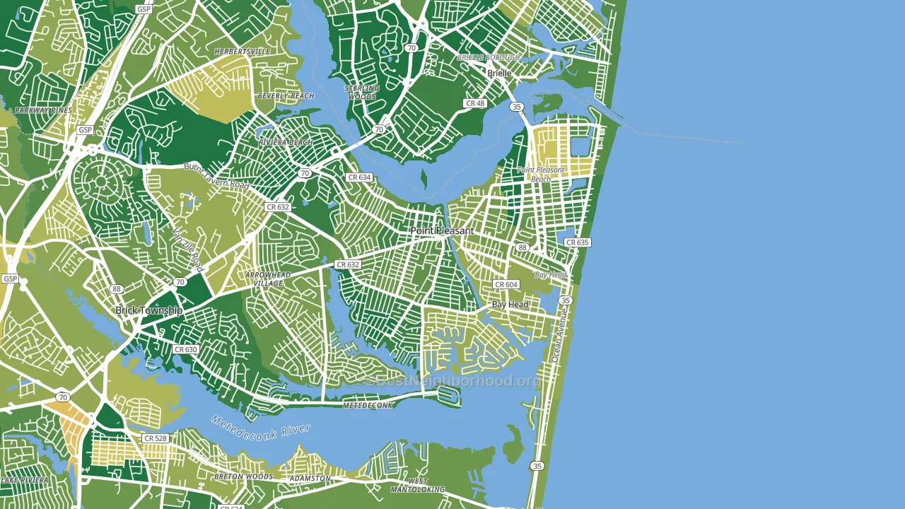 08742, NJ block-group voter-turnout map