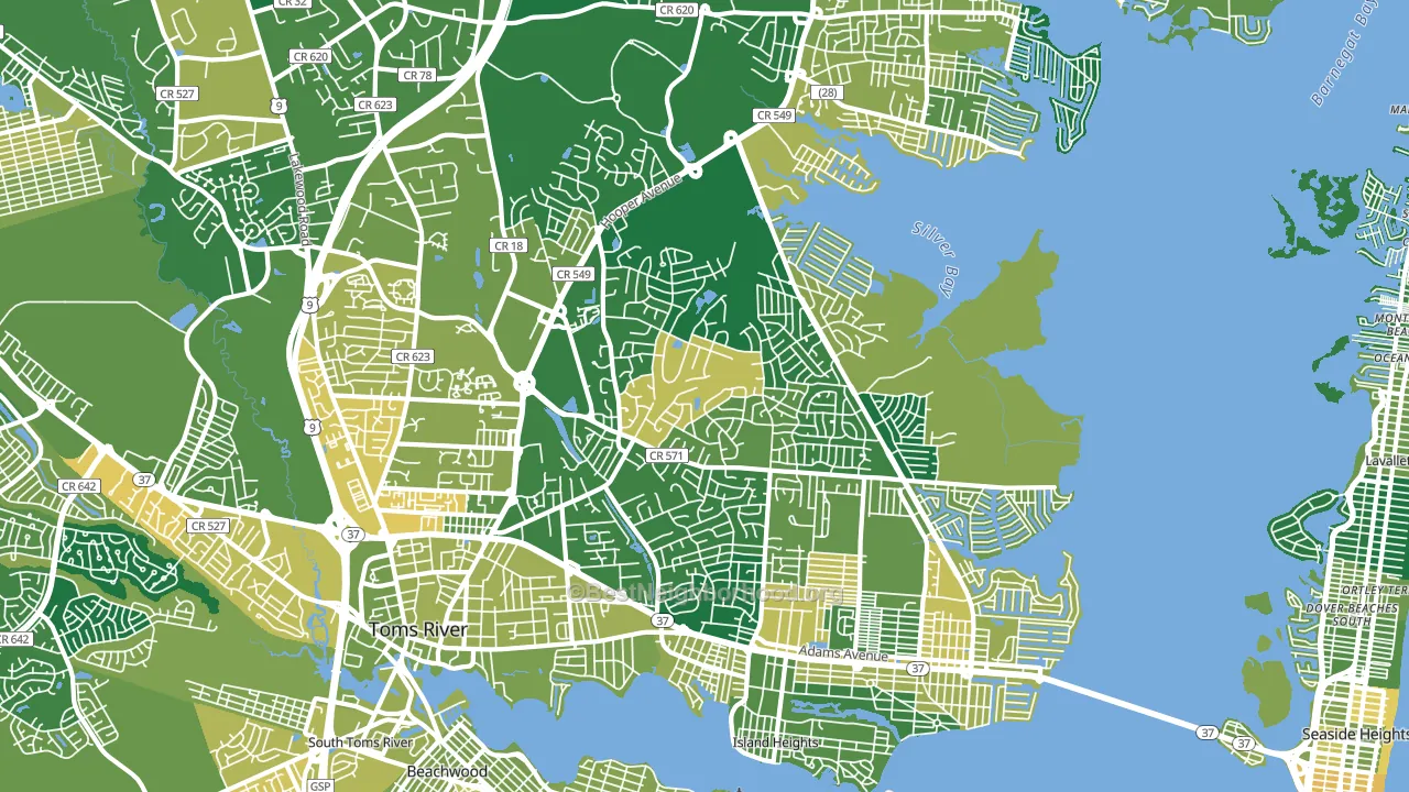 08753, NJ block-group voter-turnout map