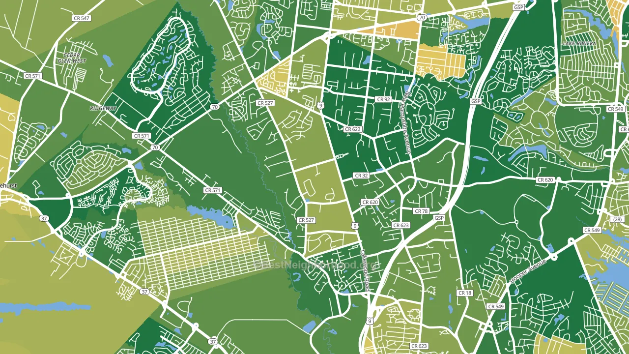 08755, NJ block-group voter-turnout map