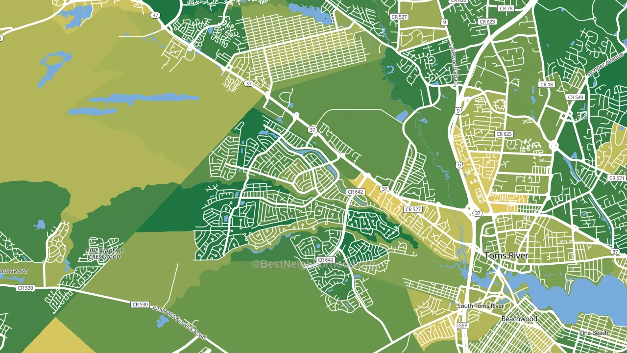 08757, NJ block-group voter-turnout map