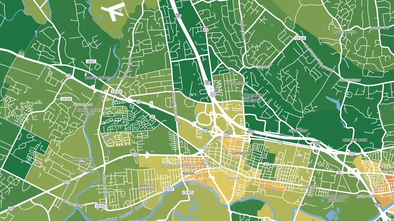 08807, NJ block-group voter-turnout map