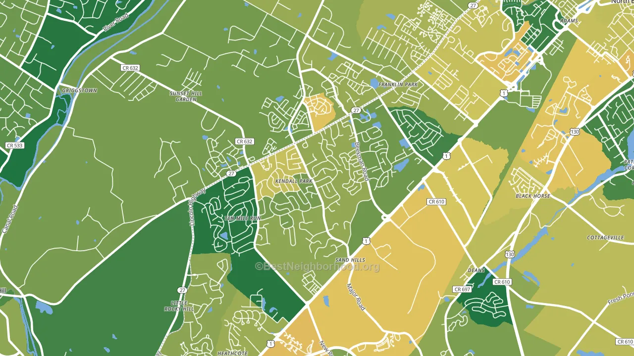 08824, NJ block-group voter-turnout map