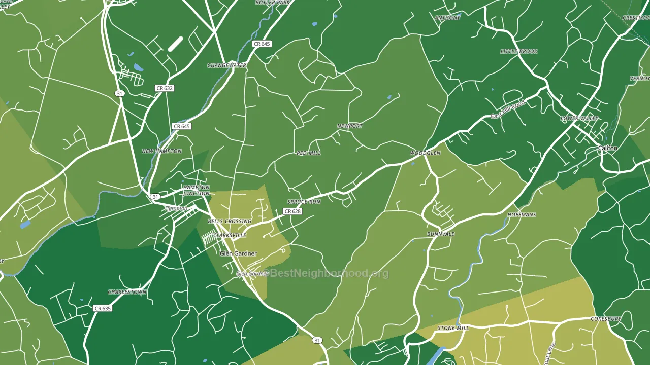 08826, NJ block-group voter-turnout map