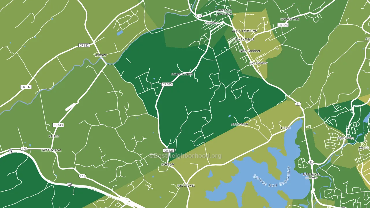 08827, NJ block-group voter-turnout map