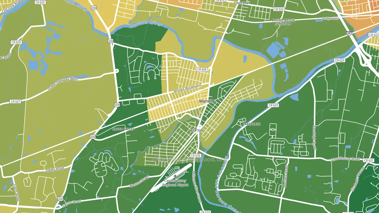 08835, NJ block-group voter-turnout map