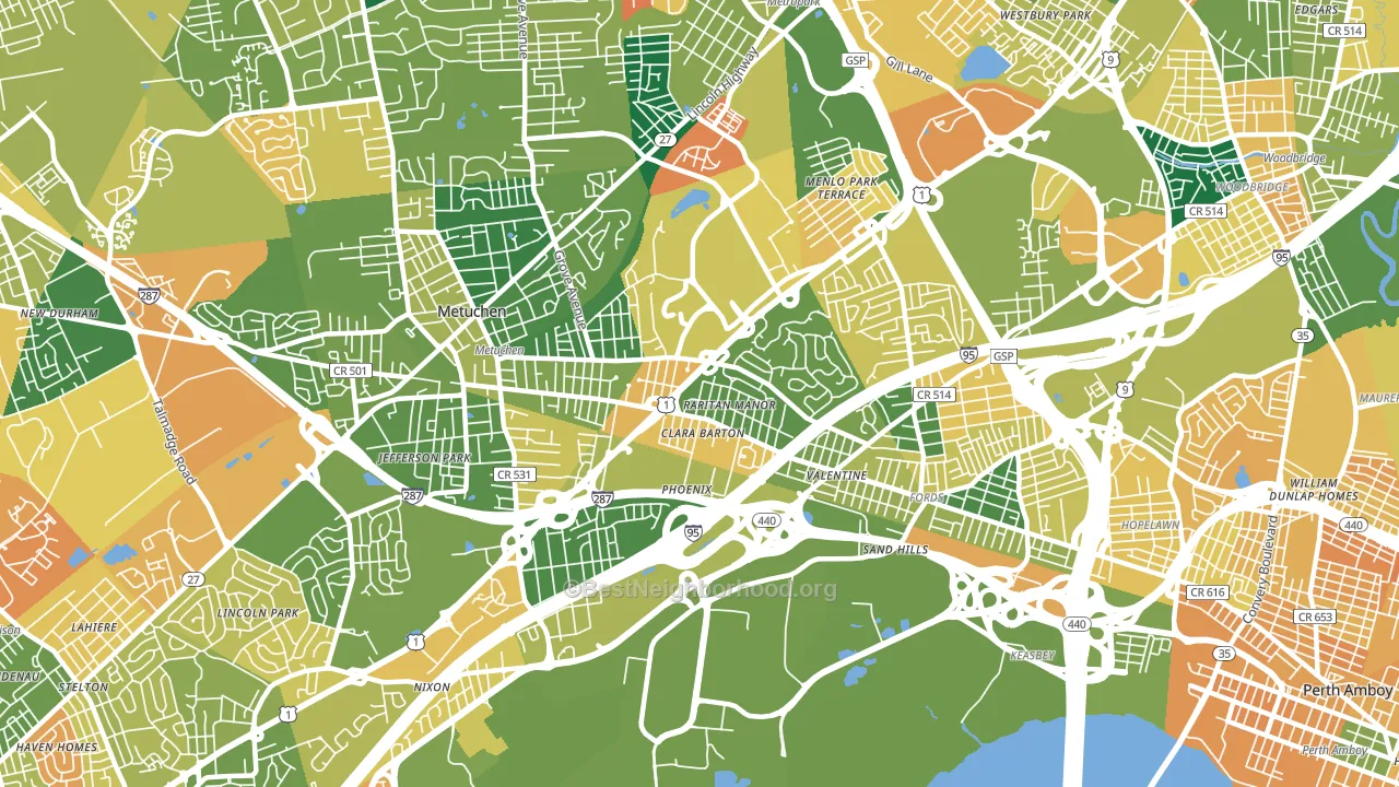 08837, NJ block-group voter-turnout map