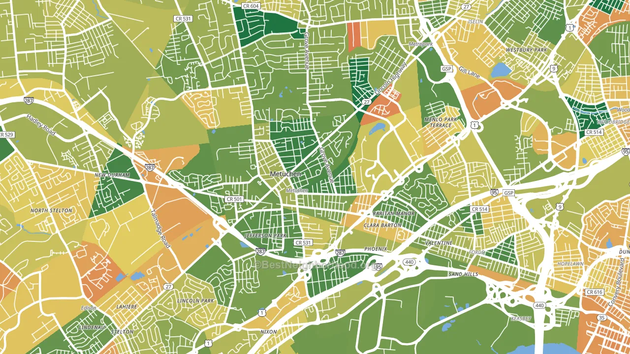 08840, NJ block-group voter-turnout map