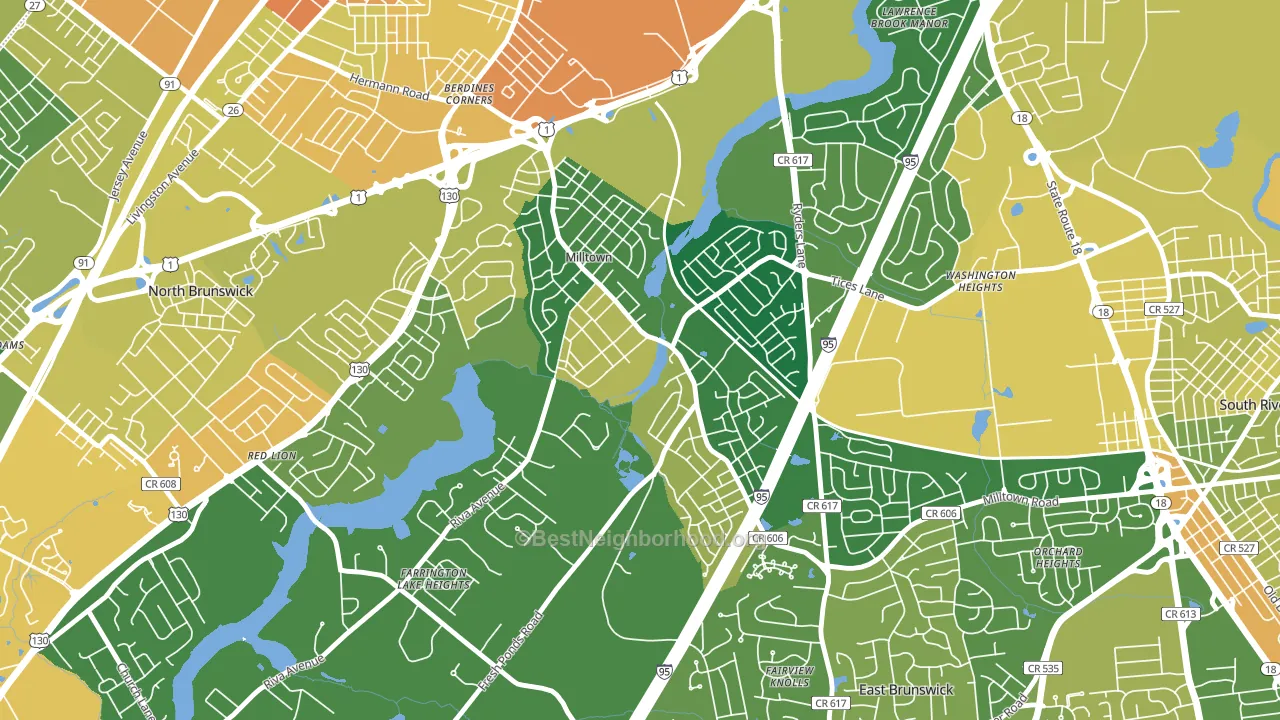 08850, NJ block-group voter-turnout map