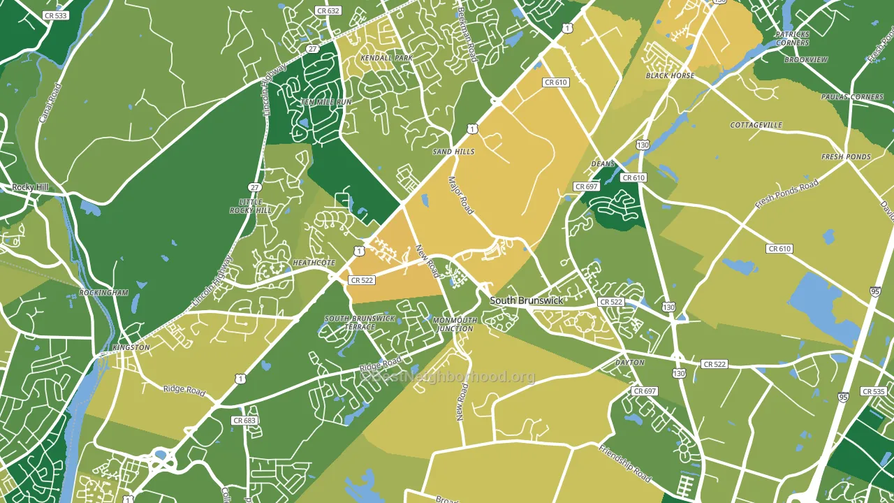 08852, NJ block-group voter-turnout map