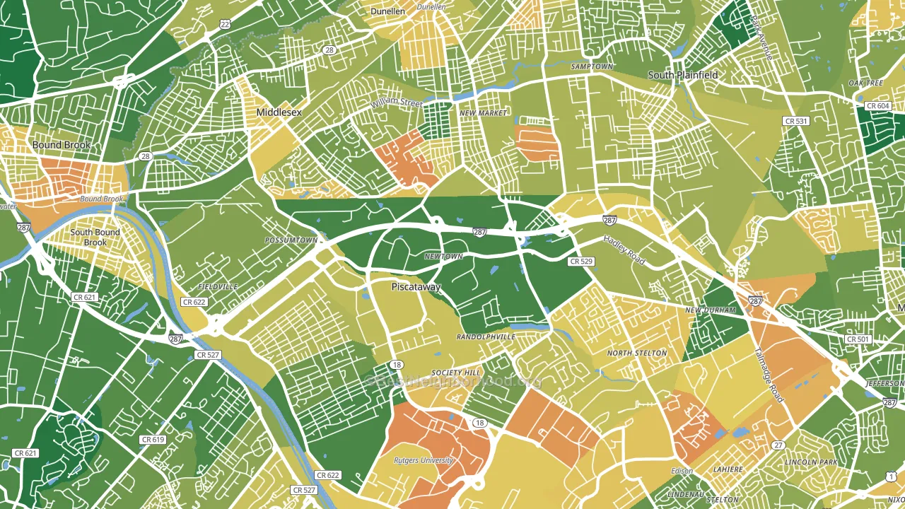 08854, NJ block-group voter-turnout map