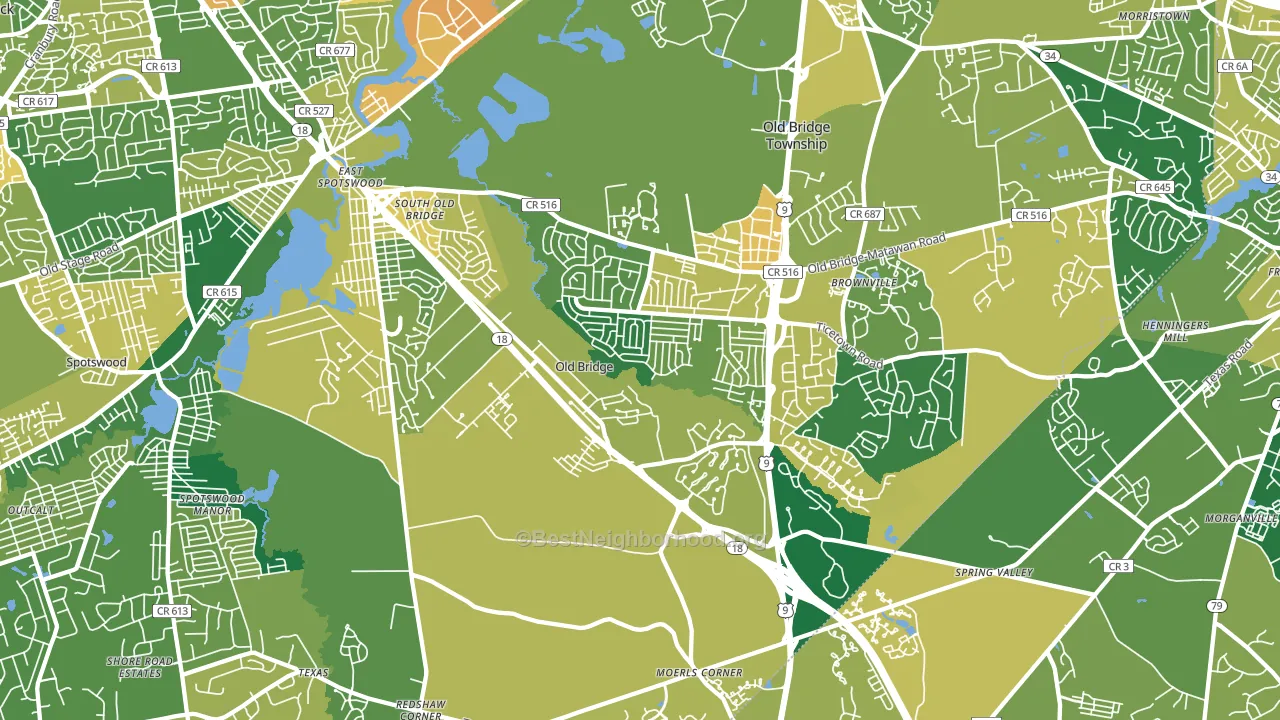 08857, NJ block-group voter-turnout map