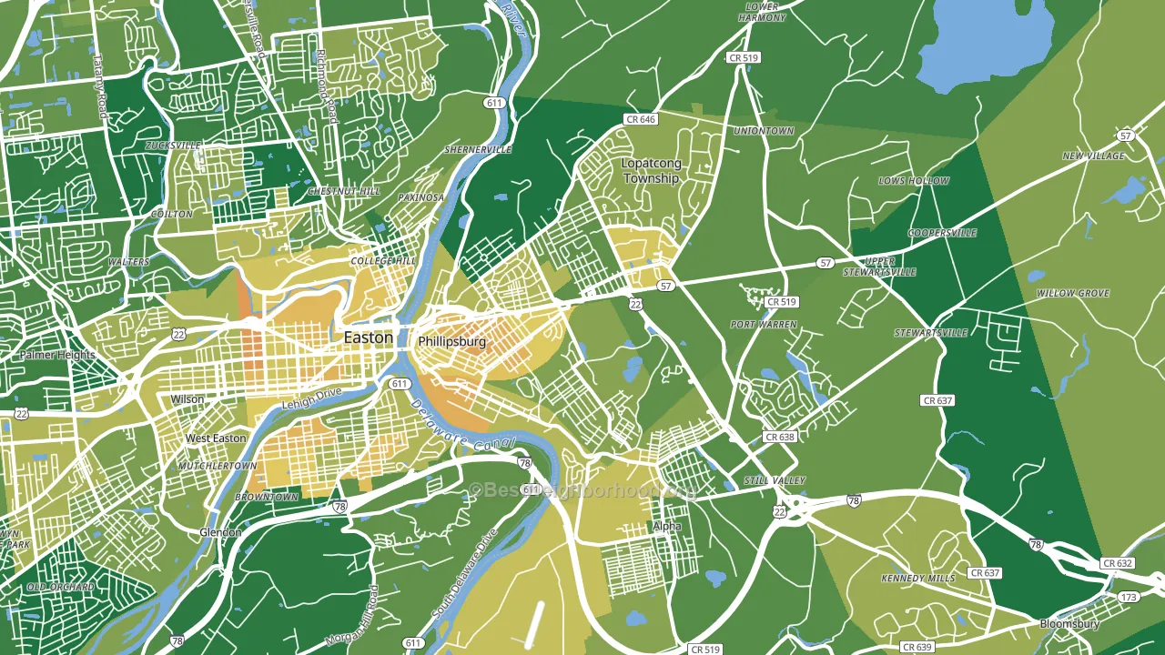 08865, NJ block-group voter-turnout map