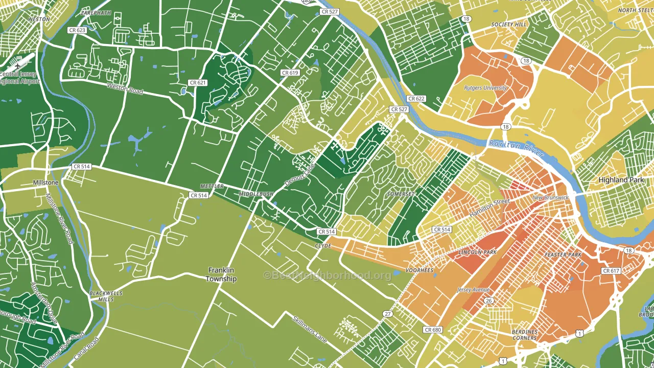 08873, NJ block-group voter-turnout map