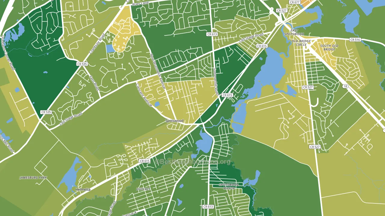08884, NJ block-group voter-turnout map