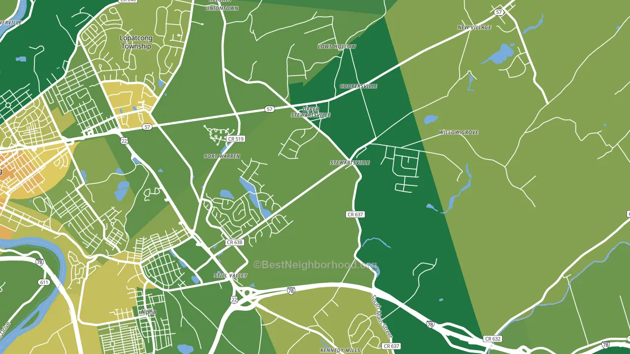08886, NJ block-group voter-turnout map