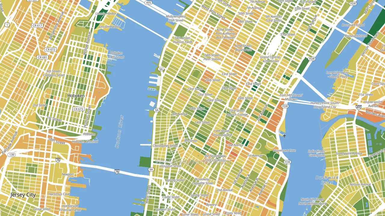 10011, NY block-group voter-turnout map