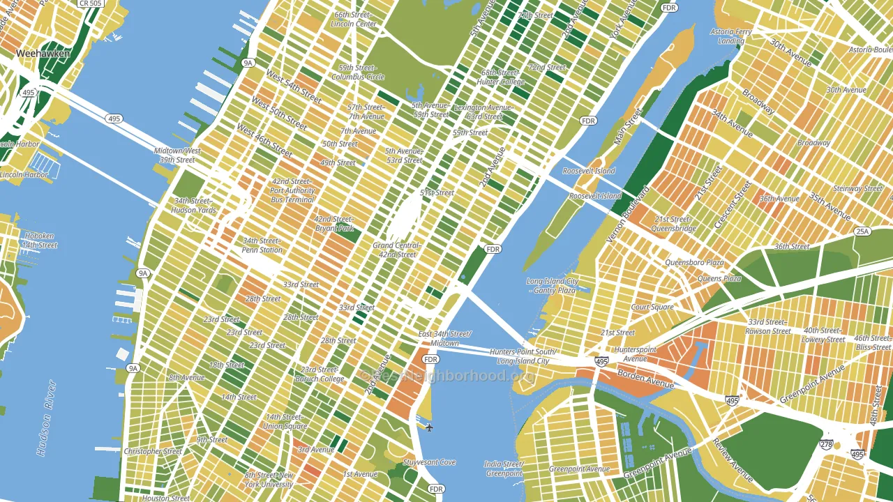 10017, NY block-group voter-turnout map
