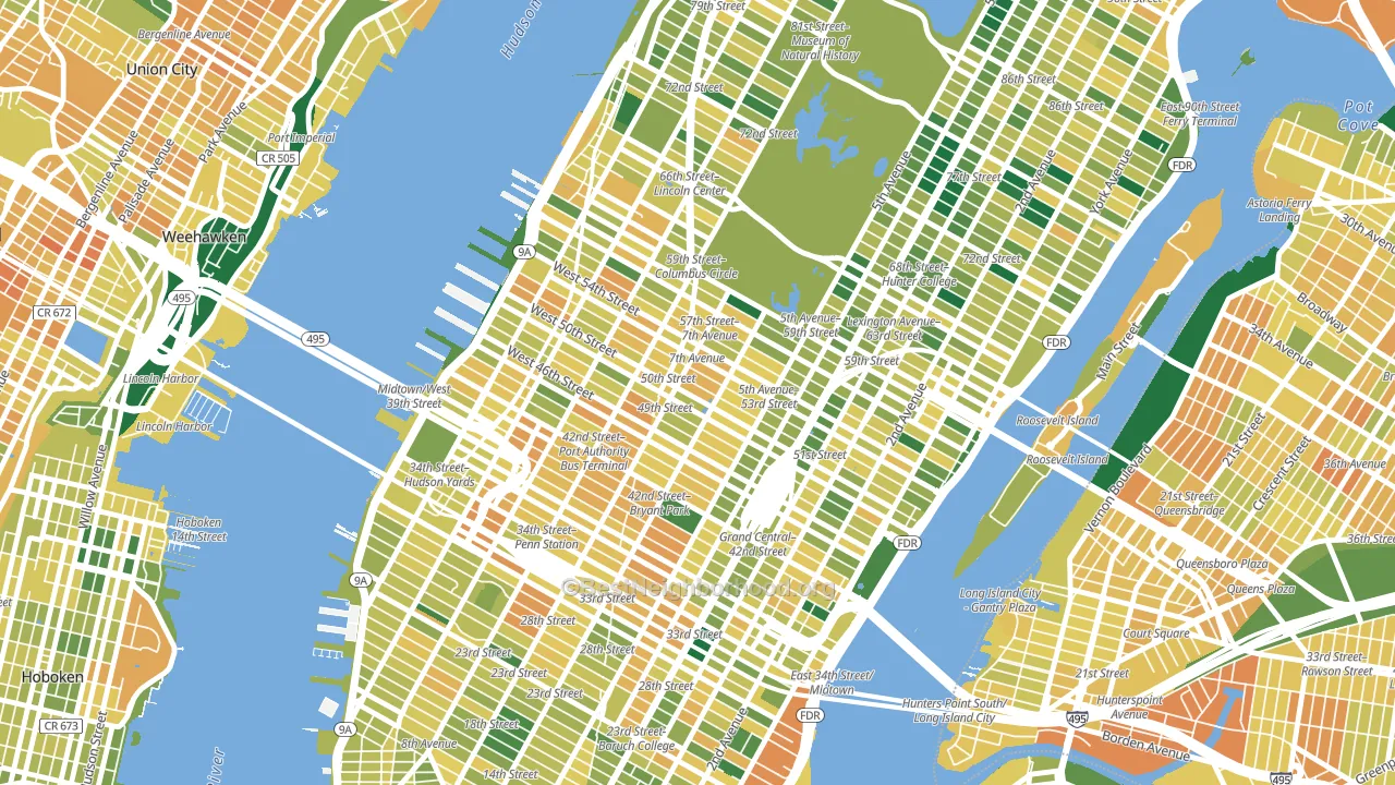 10020, NY block-group voter-turnout map