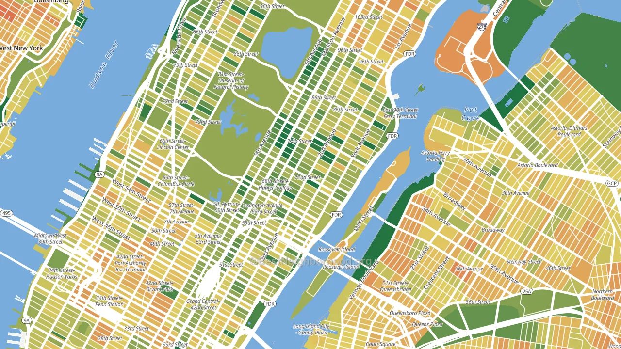 10021, NY block-group voter-turnout map