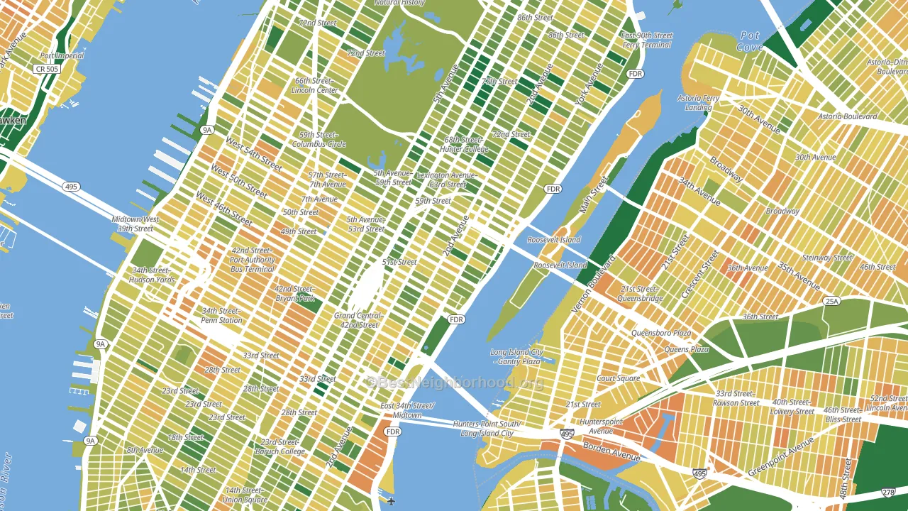 10022, NY block-group voter-turnout map