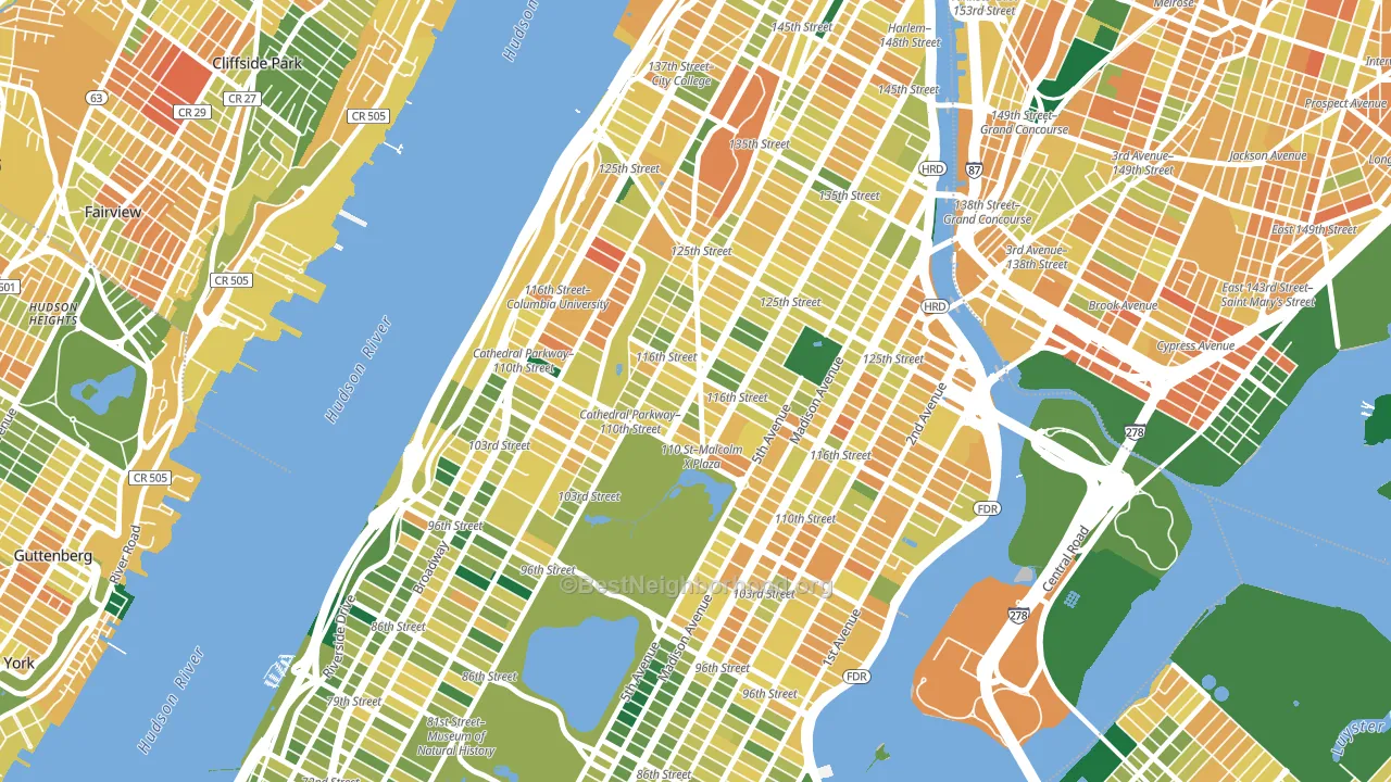 10026, NY block-group voter-turnout map