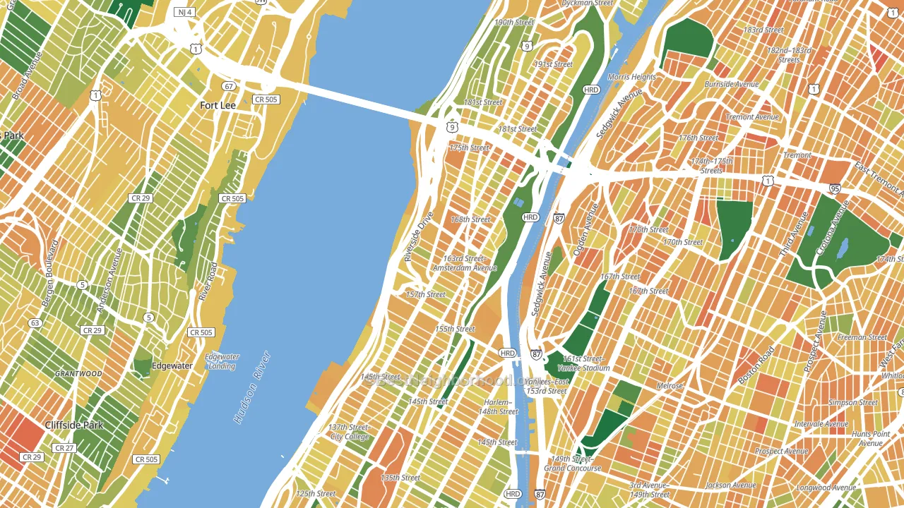 10032, NY block-group voter-turnout map