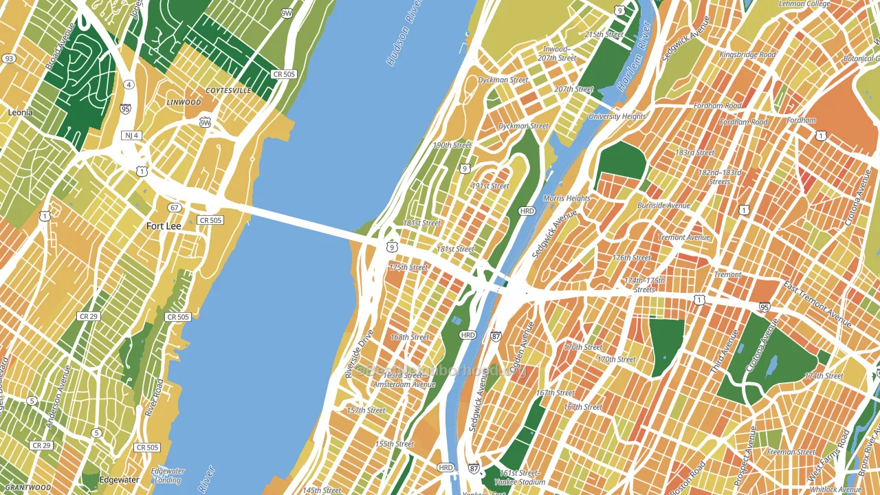 10033, NY block-group voter-turnout map