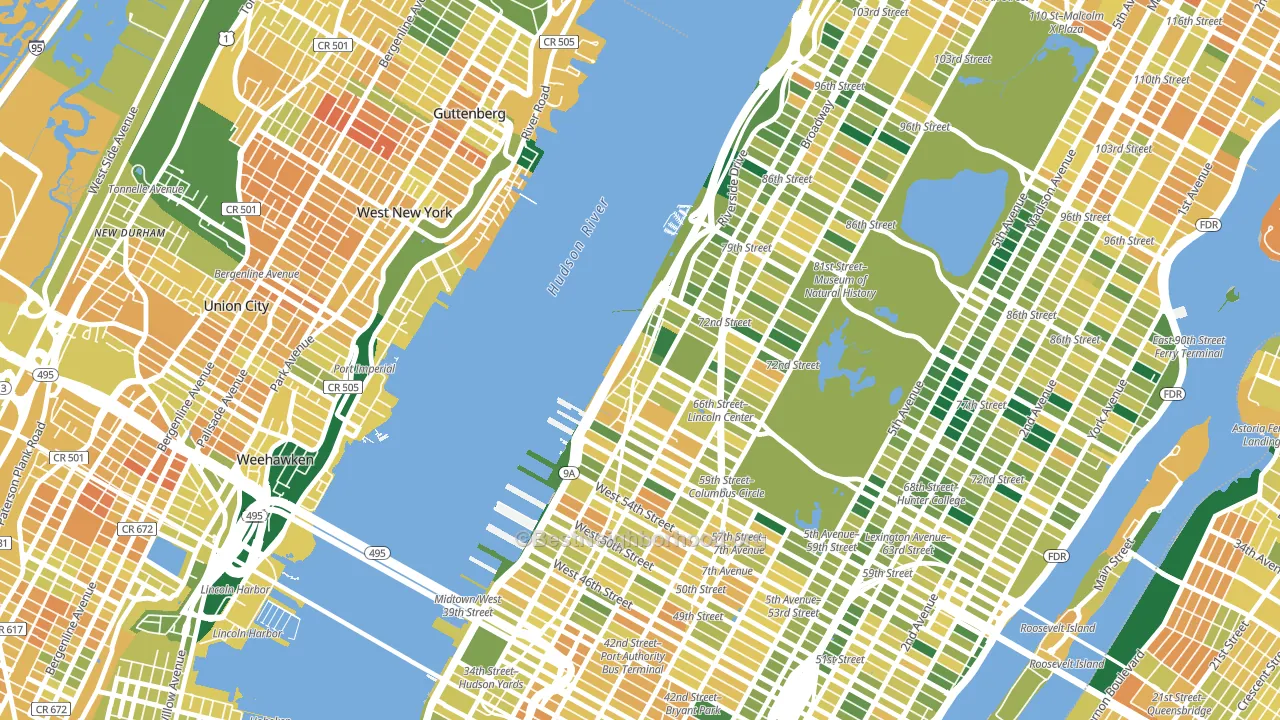 10069, NY block-group voter-turnout map