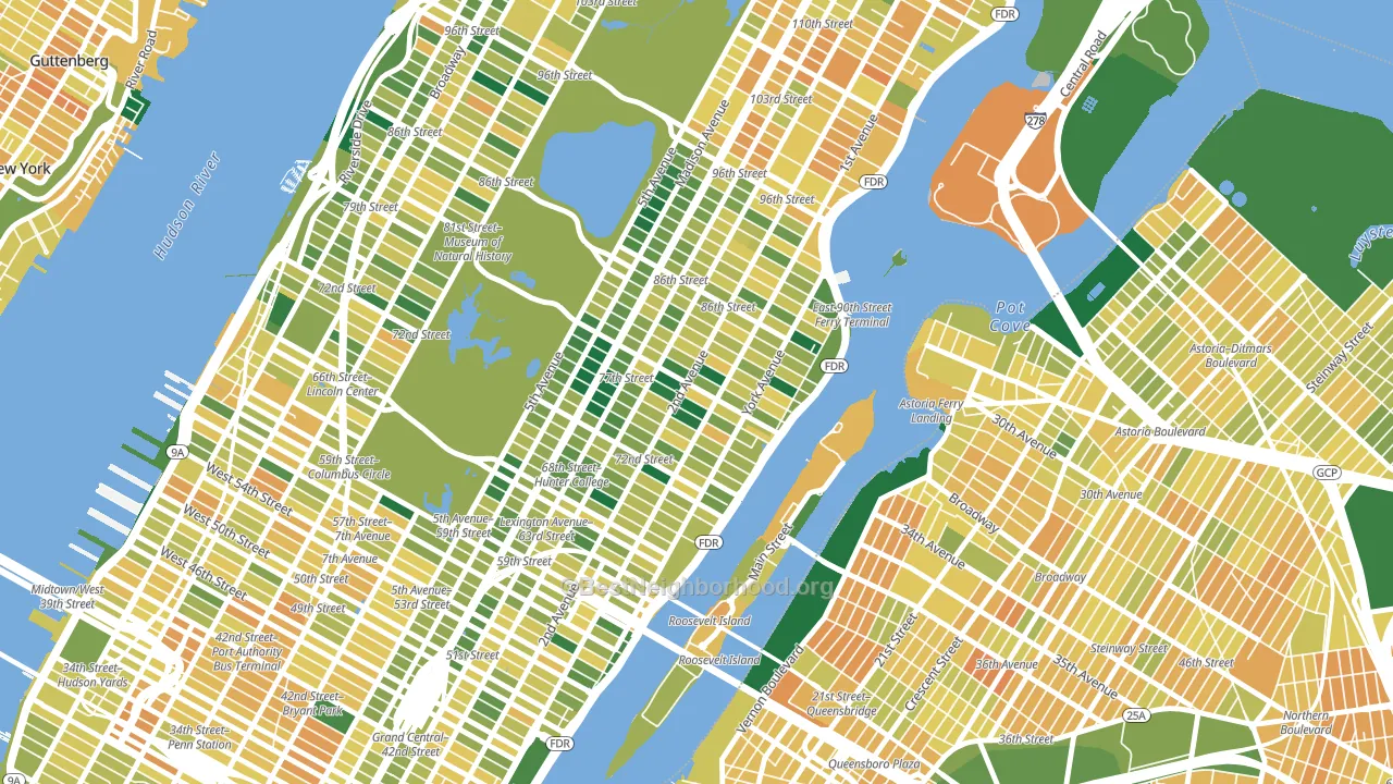 10075, NY block-group voter-turnout map
