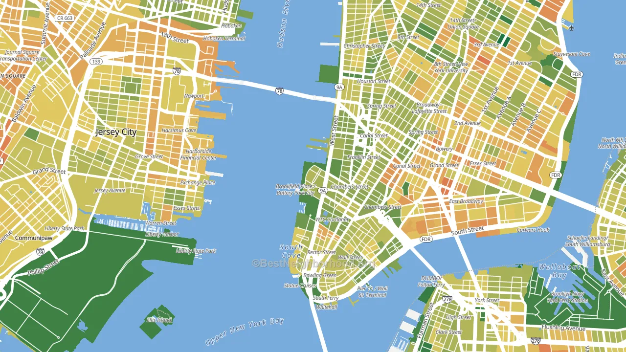 10282, NY block-group voter-turnout map