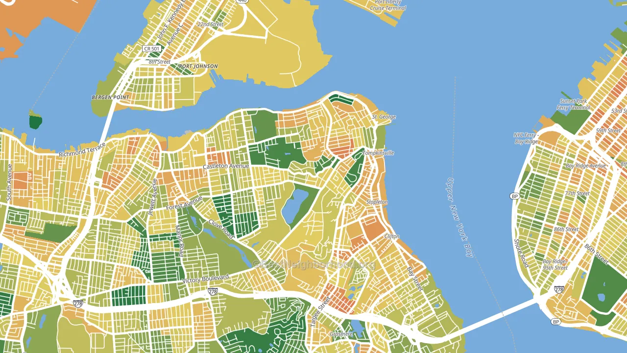 10301, NY block-group voter-turnout map