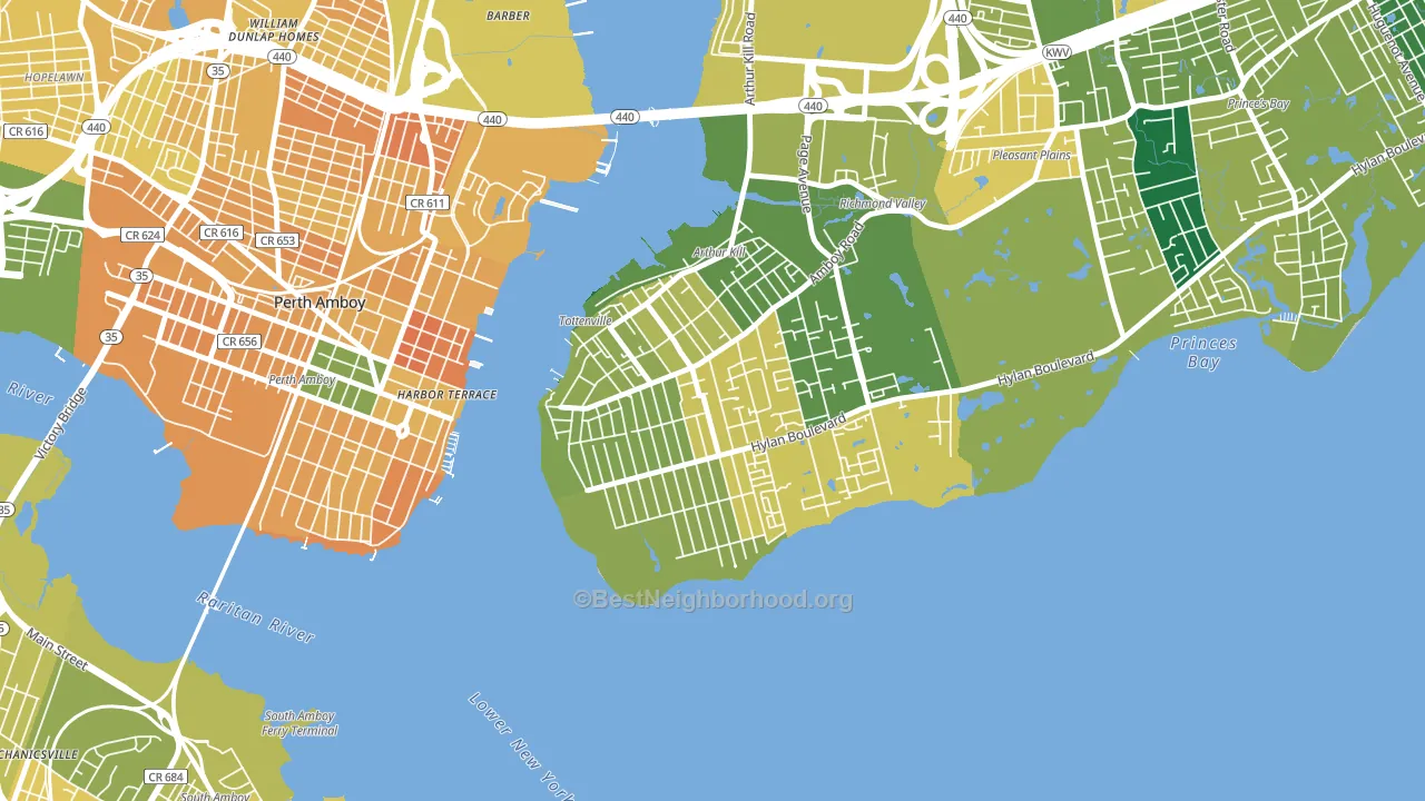 10307, NY block-group voter-turnout map