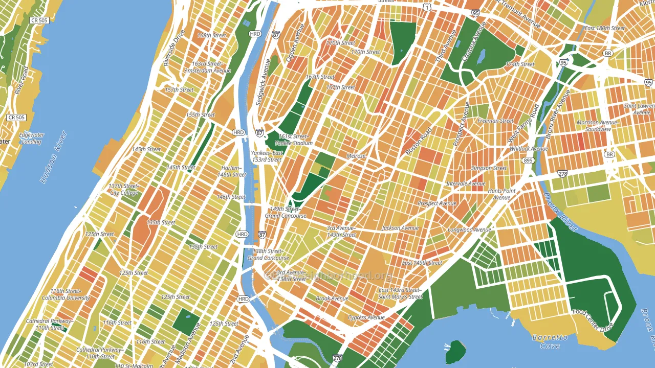 10451, NY block-group voter-turnout map