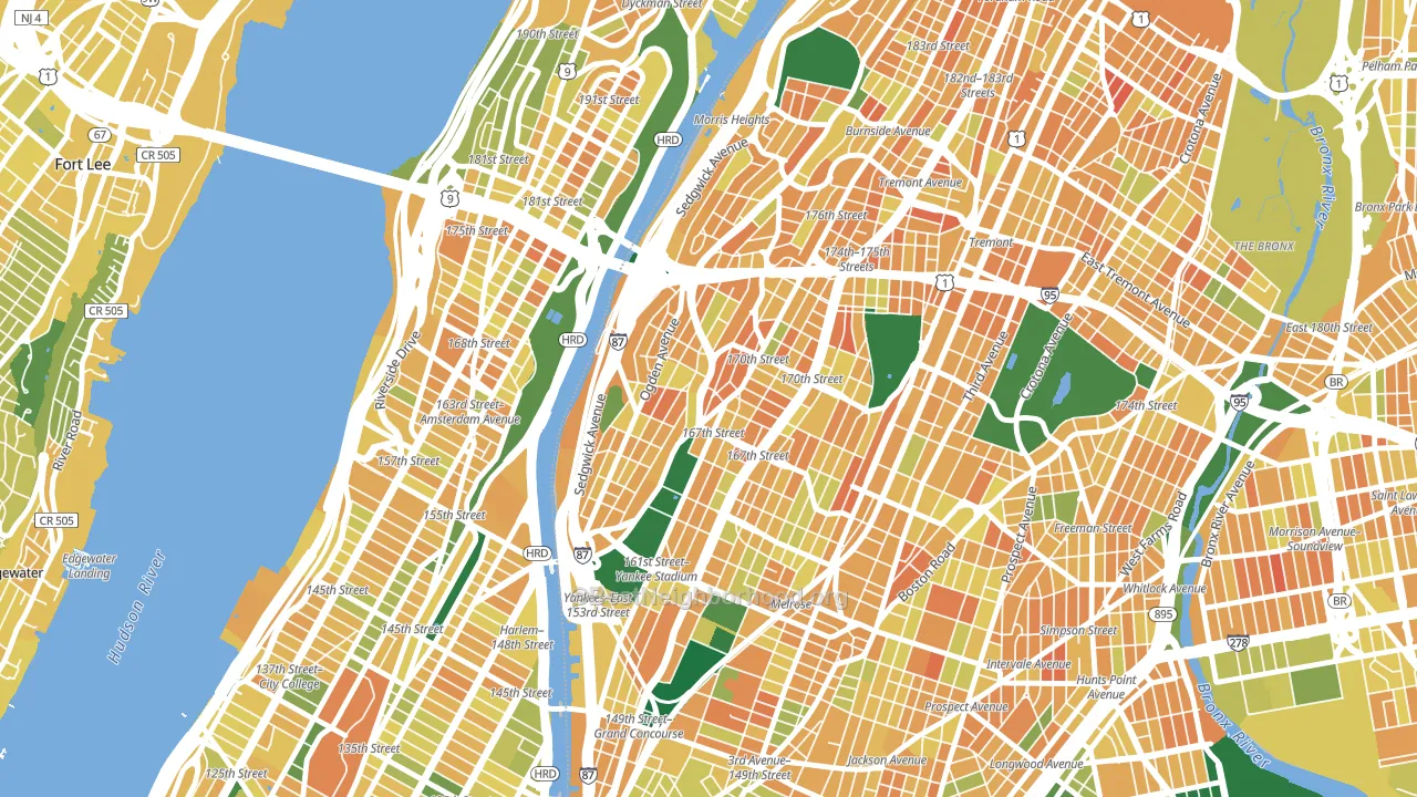 10452, NY block-group voter-turnout map
