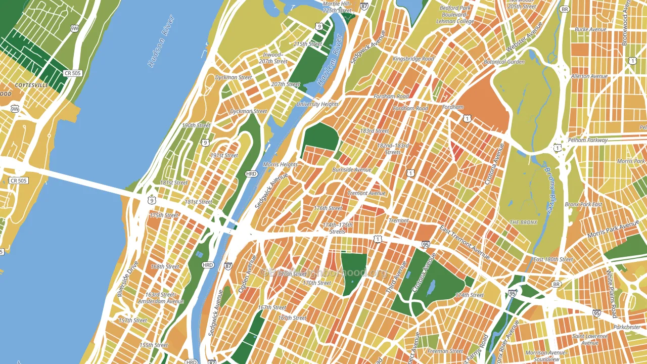 10453, NY block-group voter-turnout map