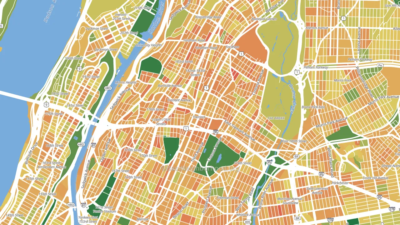 10457, NY block-group voter-turnout map