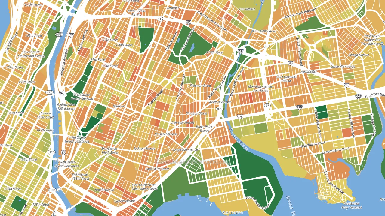 10459, NY block-group voter-turnout map