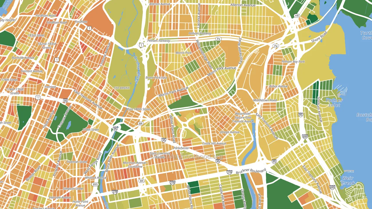 10462, NY block-group voter-turnout map