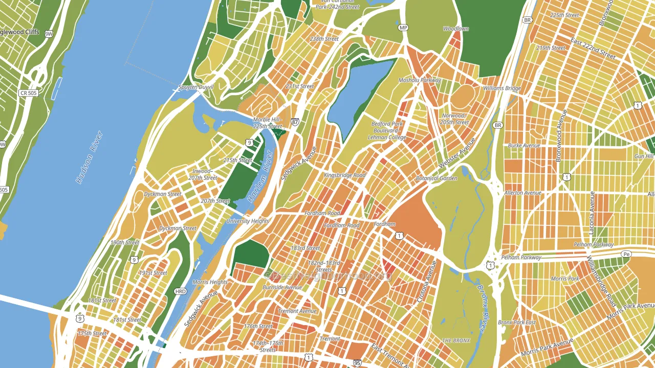 10468, NY block-group voter-turnout map