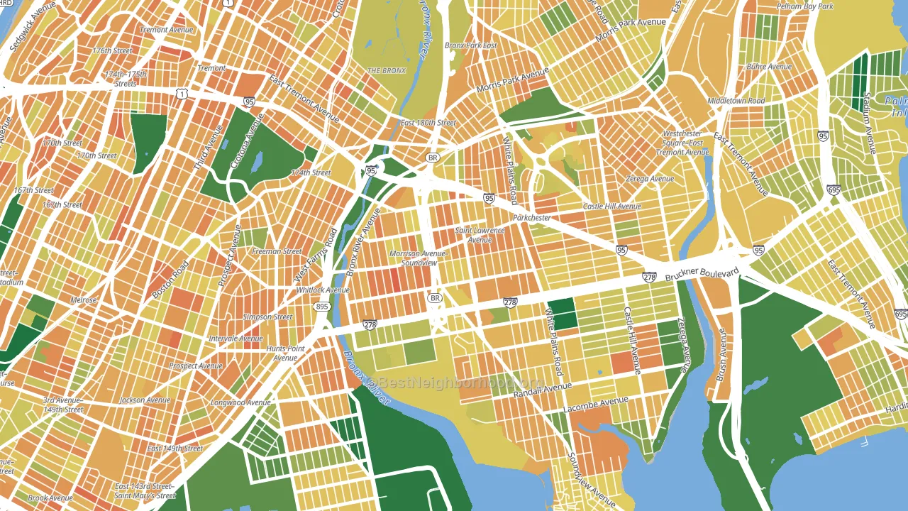 10472, NY block-group voter-turnout map