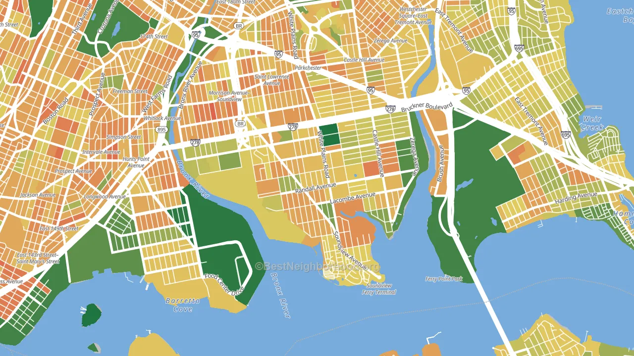 10473, NY block-group voter-turnout map