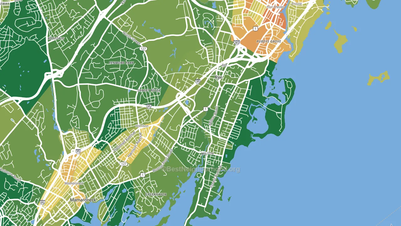10580, NY block-group voter-turnout map