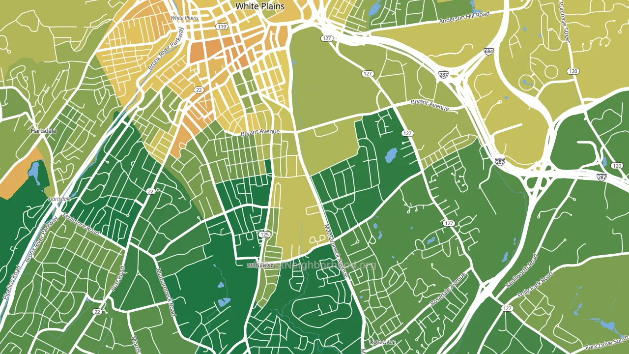 10605, NY block-group voter-turnout map